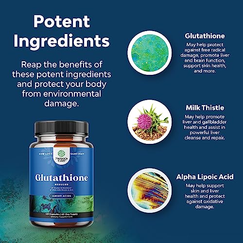 Natural Vore - Melhor Suplemento de Glutationa – Benefícios Naturais de Clareamento da Pele e Anti-Envelhecimento com Redução de Comprimidos de L-Glutathione para Homens