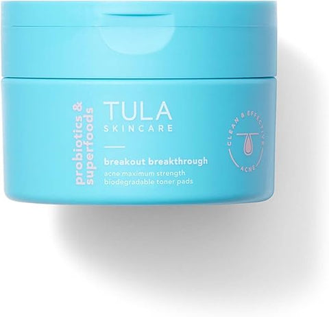 Skin Care – Pads Tônicos Máximo Poder Antiacne, Biodegradáveis, Sem Álcool - TULA