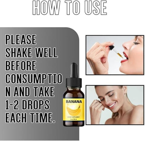 Gotas Líquidas de Banana, Extrato de Banana, Suplemento Líquido de Banana para Homens | 100% Natural | 30ml - KKINYAS