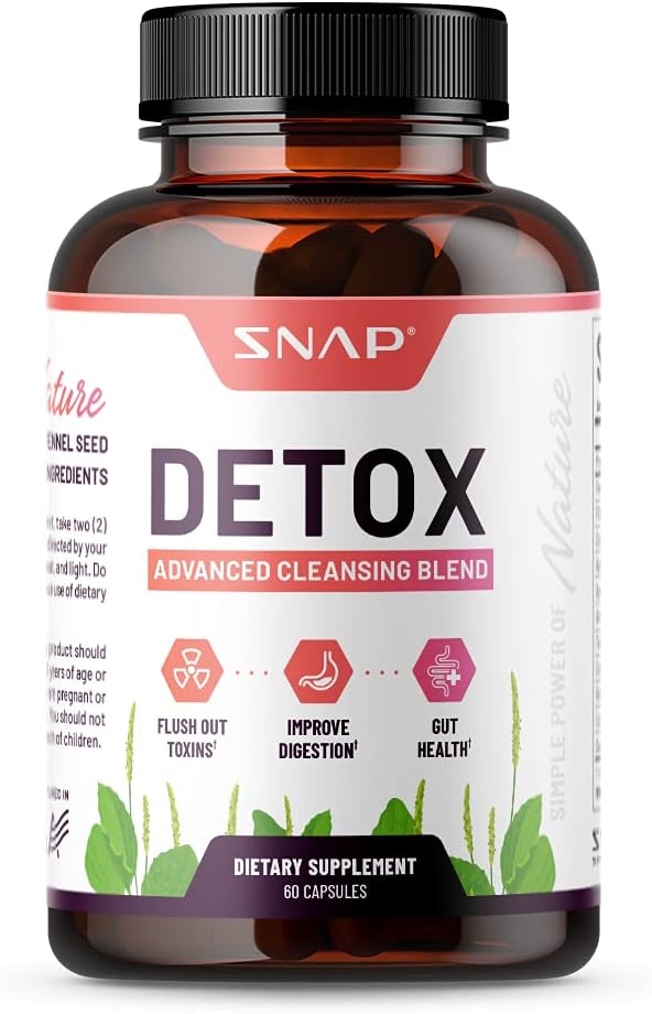 Detox Cleanse Cápsulas – Fórmula Avançada para Desintoxicação Completa do Corpo | 100% Natural | Marca Snap Supplements - Snap Supplements