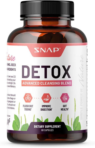 Detox Cleanse Cápsulas – Fórmula Avançada para Desintoxicação Completa do Corpo | 100% Natural | Marca Snap Supplements - Snap Supplements