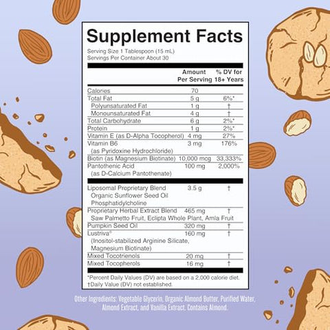 MaryRuth Organics - MaryRuth’s Óleo de Semente de Abóbora Liposomal Biotina 10000mcg – Cabelos Mais Espessos e Pele Saudável – 450ml