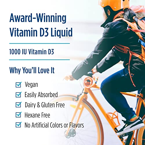 Vitamina D3 Líquida à Base de Plantas – 30 ml – 1000 UI Vitamina D3 – Ossos Saudáveis, Humor - Nordic Naturals