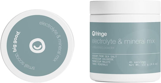 Electrolyte and Mineral Mix: Sal Marinho Puro do Oceano para Reidratação, Cloreto de Potássio, Malato de Magnésio para Tensão Muscular, Minerais Traços Essenciais, Sem Sabor, 30g - Fringe
