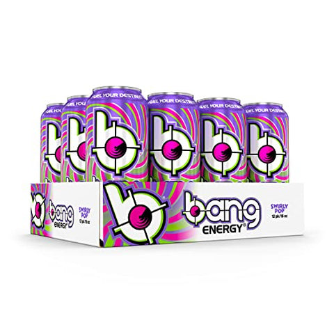 BANG - Bang Energy Swirly Pop – Bebida Energética Sem Açúcar, 16 Ounce (Pack com 12) – Marca Bang Energy