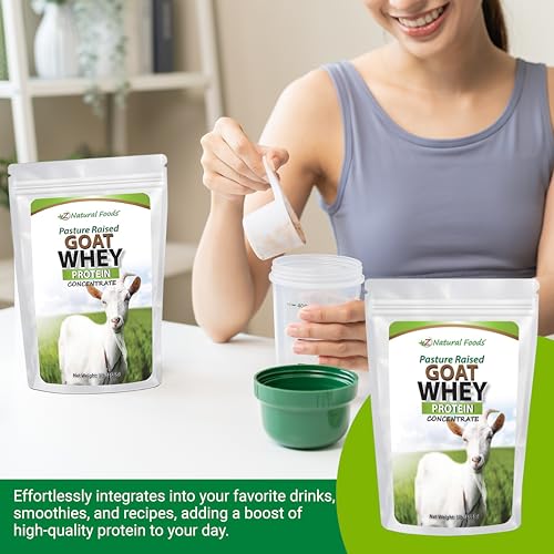 Proteína de Soro de Leite de Cabra Concentrada – Não Desnaturada, Sem Sabor, Proveniente de Pasto – Proteína de Cabra Limpa com Proteínas Vitais para Gerenciamento de Peso, Imunidade - Z Natural Foods