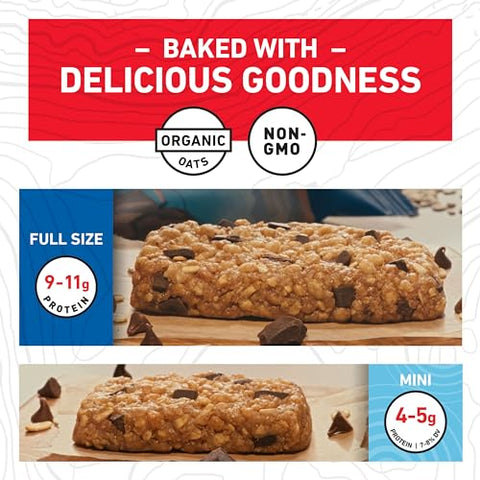Clif Bar - CLIF BAR – Chocolate Chip – Barras Energéticas Tamanho Grande e Mini – Feitas com Aveia Orgânica – Não-OGM – Baseadas em Plantas – 68g e 28g (20 Unidades)