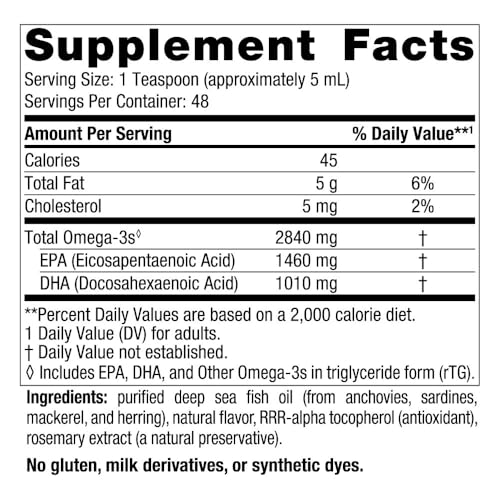 Ultimate Omega Líquido, Sabor Limão – 240 ml – 2840 mg Ômega-3 – Óleo de Peixe de Alta Potência com EPA - Nordic Naturals