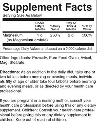 NCI Advanced Research - Dr. Hans Nieper – Comprimidos de Magnésio Orotate, 500 mg, 200 Unidades