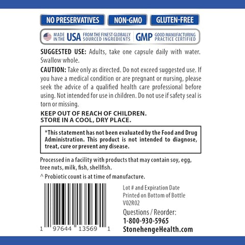 Probióticos 70 Bilhões UFC 24 Cepas, Prebiótico, Simbióticos Dinâmicos para Mulheres, Cranberry, Digestivo, Intestinal - Stonehenge Health