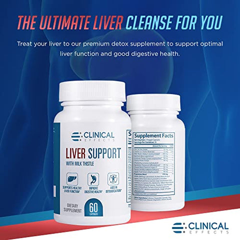 Suporte Hepático – Cardo Mariano Natural e Suplemento de Zinco – 3 Pacotes – Auxilia na Desintoxicação e Limpeza do Fígado – Promove a Função Hepática e Saúde Digestiva – Fabricado em - Clinical Effects