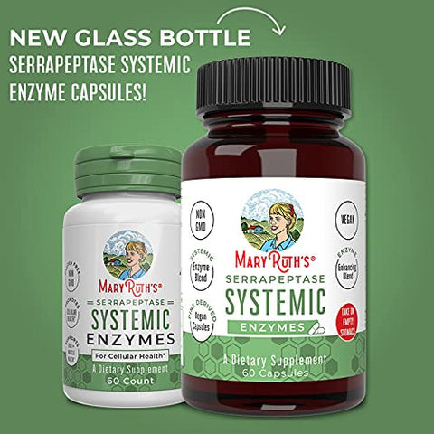 MaryRuth Organics - Cápsulas de Enzimas Serrapeptase | Suprimento de até 2 Meses | Suplemento Enzimático para Alívio Potente de Sinusite e Alergias | Saúde Tecidual e Celular | Vegano |