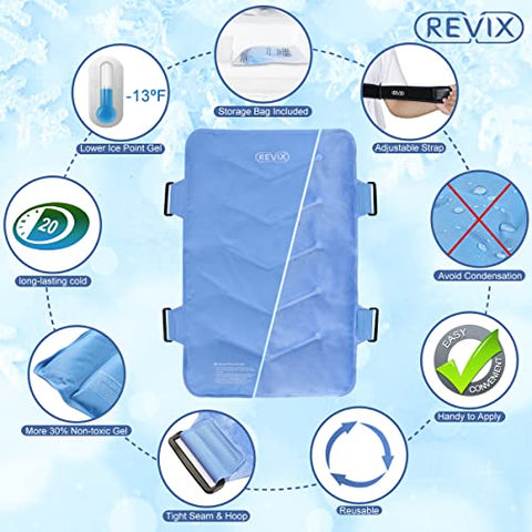 Bolsa de Gelo para as Costas, Grande e Reutilizável, Alívio da Dor e Inchaço, Hematomas – Gel de Gelo - REVIX