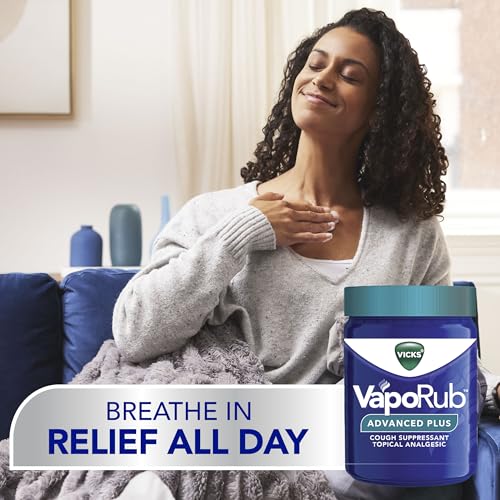 VapoRub Advanced Plus: Poderoso Supressor de Tosse, Pomada Tópica para o Peito - Vicks