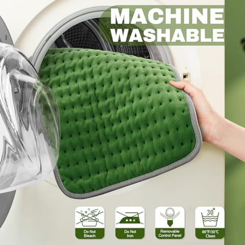 MIKRALE - Aquecedor Elétrico para Alívio de Dor nas Costas, Pescoço e Ombros, Almofadas Térmicas com 6 Configurações de Calor, Desligamento Automático, Opções de Calor Úmido e Seco, Lavável em Máquina, 12″ x 24