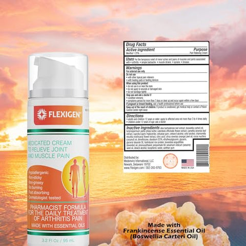 FLEXIGEN - Creme Tópico Natural com Olíbano | 2 Unidades de 3,2 oz (90 g) | Óleos Essenciais