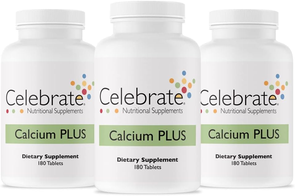 Celebrate Bariatric Supplements - Celebrate Vitamins – Comprimido não mastigável de Citrato de Cálcio Plus com Vitamina D3 e Magnésio, 1200mg, Sem Açúcar