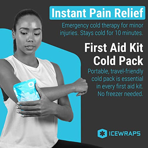 4×7 Pacote de Gelo Instantâneo – Caixa com 50 Unidades | Compressa Fria Instantânea para Emergências | Pacotes de Gelo Descartáveis para Lesões | Pacotes de Gelo Quebráveis para Primeiros Socorros - ICEWRAPS