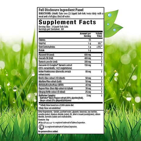Curcumin C3 Complex – 120 Soft-Gels Líquidos – com Boswellia, Casca de Pinheiro Marítimo, MSM – 120 g - Irwin Naturals