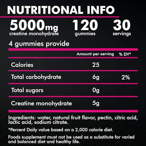 Keystone Peak - KP Gummies de Creatina Monohidratada Sabor Frutas Vermelhas para Homens – 100g