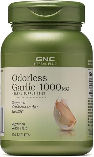 Herbal Plus Alho Super Garlic 1000mg, 100 Comprimidos, Apoia a Saúde Cardiovascular - GNC