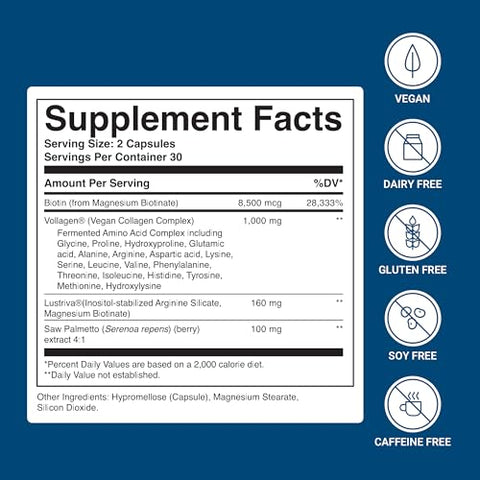 Bio Collagen Complex – Colágeno Vegetal com Biotina Altamente Absorvível para Apoiar a Pele Jovem, Saúde Capilar e Força Muscular – Fórmula Vegana com Lustriva - ACTIVATEDYOU