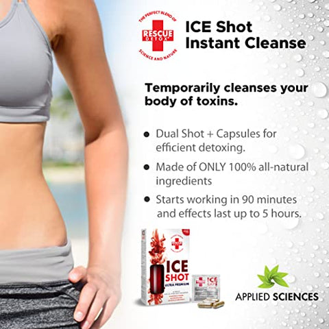 ICE Shot – 2.5oz Shot 4ct Cápsulas | Funciona em 90 Minutos até 5 Horas | Marca Rescue Detox - Rescue Detox