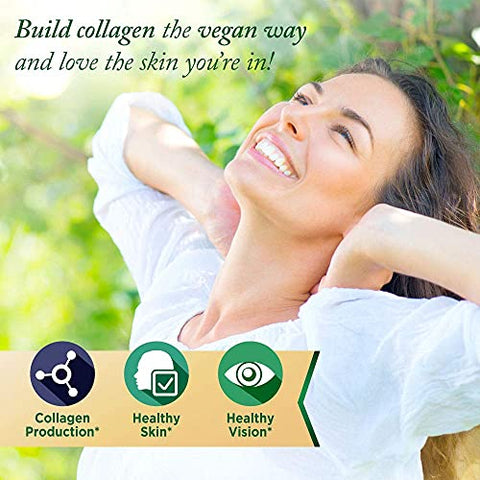 Purity Products - Vegan Collagen Builder – Frutas Orgânicas Inteiras Veg, Sílica, Luteína, Vitamina C, Biotina, Semente de Uva – Aminoácidos Glicina, Lisina, Prolina – Estimuladores de Colágeno – Uma Vez ao Dia – Marca: [nome da marca]