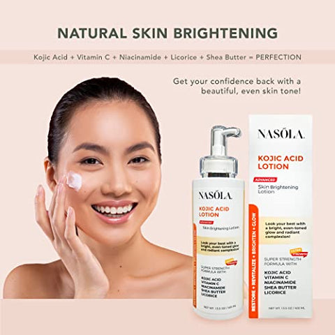 Nasola - Loção Natural de Ácido Kójico para Clareamento da Pele do Rosto : Kojic Acid Lotion