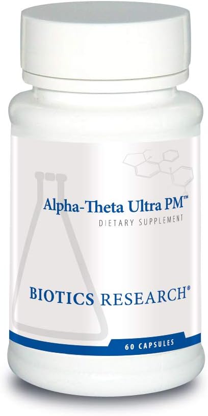 Alpha ThetaUltra PM L Theanine, Passiflora, Melissa, Suporte GABA, Serotonina, Regula Ritmos Circadianos, 60 Cápsulas - Biotics Research