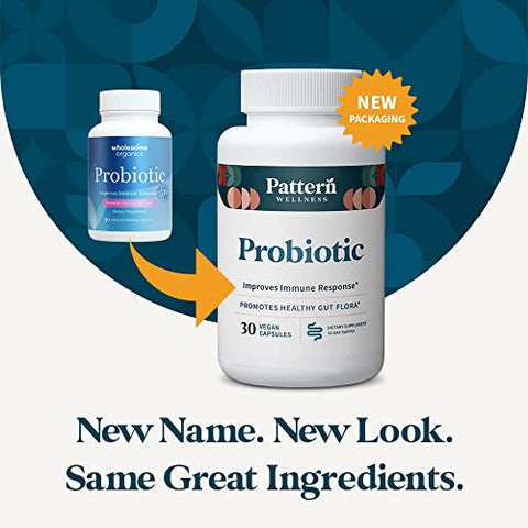 Probiótico – 51 Bilhões UFC – Promove Flora Intestinal Saudável – Mantém Equilíbrio Digestivo – 60 Cápsulas - Pattern Wellness