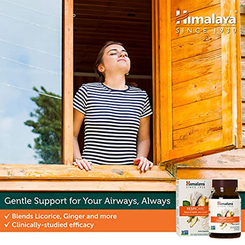 RespiCare – Suporte para Respiração e Seios Saudáveis, 570mg, 120 Cápsulas Vegetarianas, 1 Mês de Suprimento - Himalaya