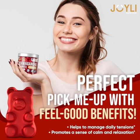 JOYLI Nutrition - Gomas de Ashwagandha para Mulheres – Fortaleça-se com Energia Natural | 60 g