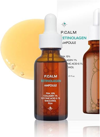 Ampola Retinolagen 30ml | Soro Vegano Sem Fragrância para Pele com Retinol, Colágeno Vegano, Bakuchiol | Cuidados com a Pele Coreanos Cruelty-Free - P.CALM
