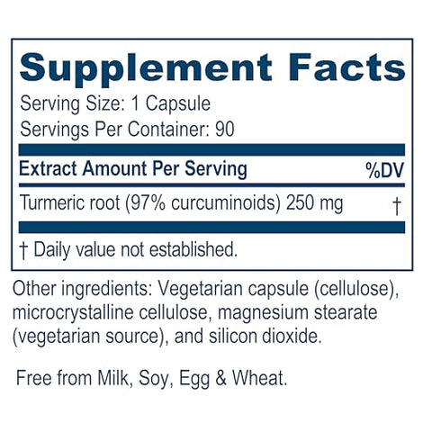 Curcumin 97%% – Suplemento Herbal de Cúrcuma para Suporte Integral ao Corpo, 90 Cápsulas - Ayush Herbs
