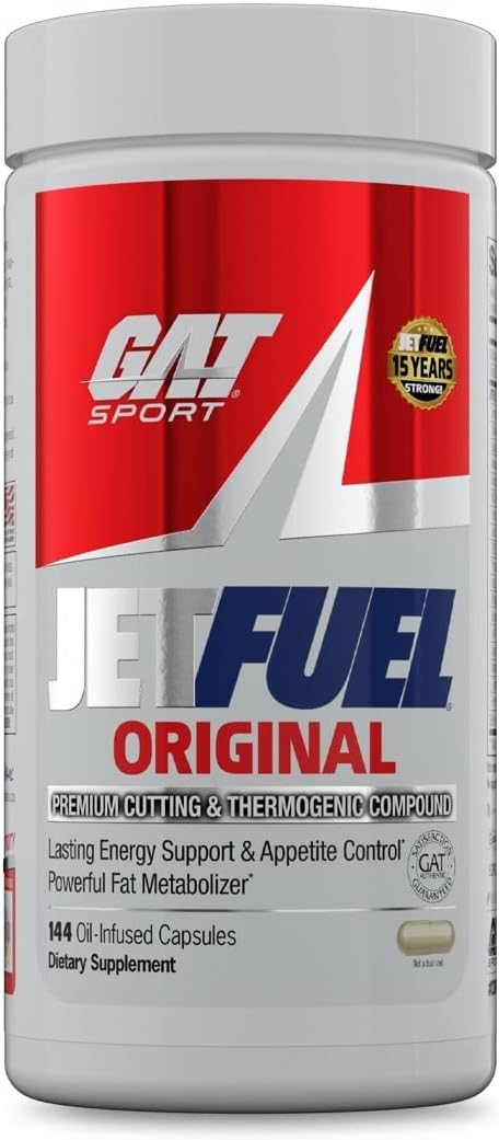 JetFuel Original – Suplemento para Perda de Peso, Estimulante de Energia, Queimador de Gordura, Inibidor de Apetite (144 Cápsulas) - GAT SPORT
