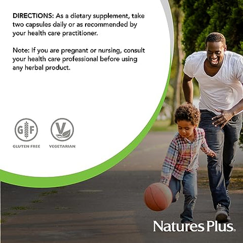 Natures Plus - NaturesPlus Herbal Actives InflamActin – 60 Cápsulas Vegetarianas – Suplemento Herbal com Cúrcuma – Marca NaturesPlus