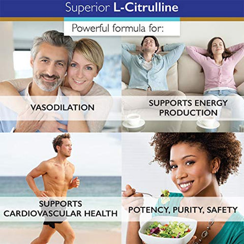 L-Citrulina Pura – Forma Livre – Dosagem Ótima de 3.000mg – 150 Cápsulas Vegetais – Suporta Vasodilatação, Produção de Energia e Saúde Cardiovascular - Superior Labs