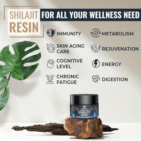 800 Mg Resina de Shilajit do Himalaia, Puro Orgânico do Himalaia, Suplemento de Shilajit com Pureza, Alta Dosagem – 800 Mg Resina de Shilajit, Pureza, Alta Dosagem - Ajoblanco
