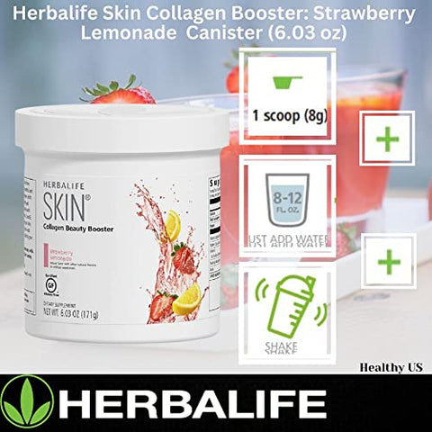 Skin Collagen Beauty Booster Limonada Morango 178g: Sem Sabor Artificial, Sem Adoçantes Artificiais, Sem Glúten - Herbalife