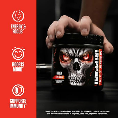 The Ripper! Queimador de Gordura Termogênico – Fruit Punch 30 Porções | Pré-Treino Termogênico Avançado de Ação Rápida, Supressor de Apetite para Homens - JNX SPORTS