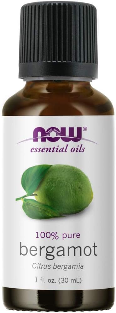 NOW Foods - Óleo Essencial Bergamota NOW, Aromaterapia Doce, Prensado a Frio, 100% Puro, Vegano, Tampa Resistente a Crianças, 30ml