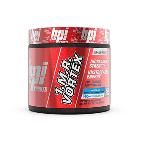 1.M.R. Vortex Pó Pré-Treino, Blue Raz, 150g - BPI Sports