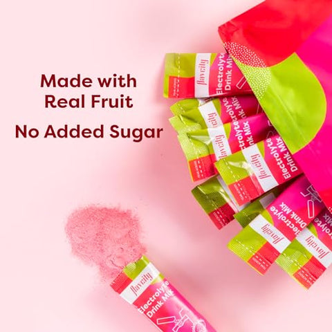Strawberry Limeade Electrolytes Drink Mix – 28 Sachês Práticos – Pó de Eletrólitos Saudável Feito com Frutas Reais – Bebida em Pó Keto sem Adição de - FlavCity