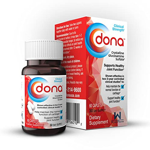 Glucosamina Sulfato Cristalina, 750 Mg, Cápsulas para Conforto das Articulações do Joelho - DONA