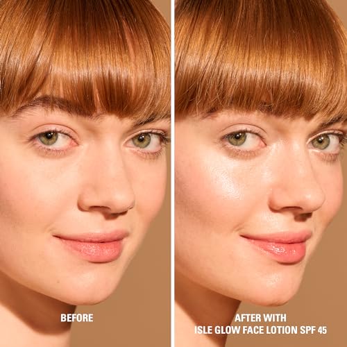 Isle Glow Loção Facial FPS 45, Hidratante, Protetor Solar, Fórmula Leve, Hidrata, Protege e Suaviza a Pele, 45 ml - Cay Skin