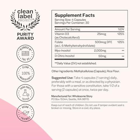 Wholesome Story - Myo-Inositol: Suplemento em Pó para Equilíbrio Hormonal e Bem-Estar  X, 100g