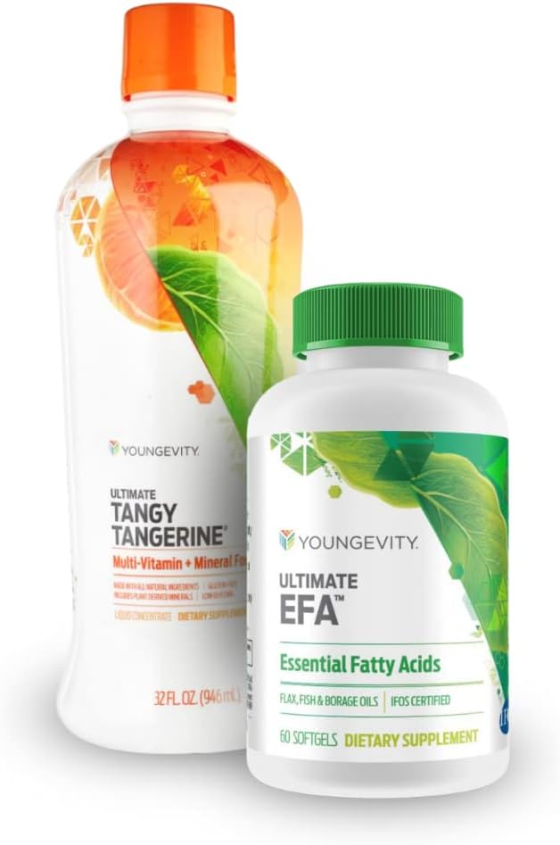 Essential 90 Pak – Combo Multivitamínico All-in-One – Tangy Tangerine Ultimate EFA – 90 Vitaminas Essenciais, Minerais, Aminoácidos, Ácidos Graxos (30…) - Youngevity