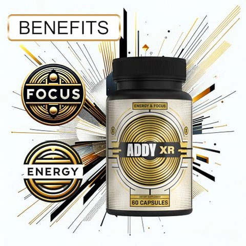 ADDY FOCUS - ADDY XR – Alternativa ao Adderall – Gerenciamento de Energia de Luxo – Foco – 100% Natural – 60 cápsulas – Marca ADDY XR