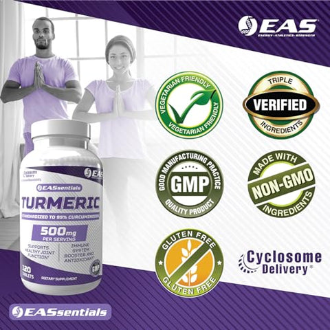 EAS - Turmeric 500mg | Curcuminoides Padronizados a 95%% | Reforça Antioxidantes, Imunidade | Marca: Boost